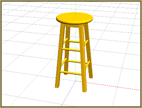 This nice wooden stool model fits into any home or on-stage scene!